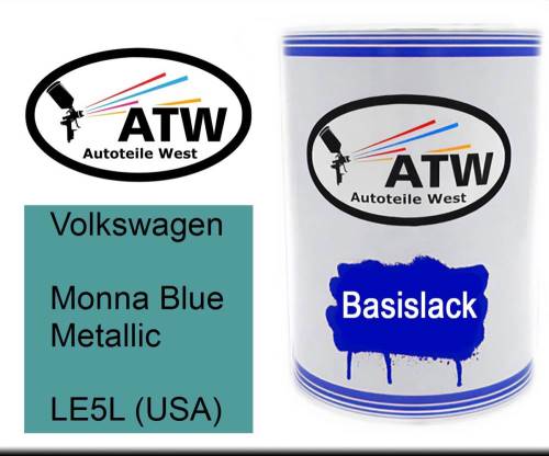 Volkswagen, Monna Blue Metallic, LE5L (USA): 500ml Lackdose, von ATW Autoteile West.